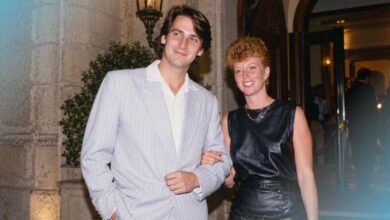 Recreated 1990s-style editorial scene inspired by Tony Hadley and Leonie Lawson's era